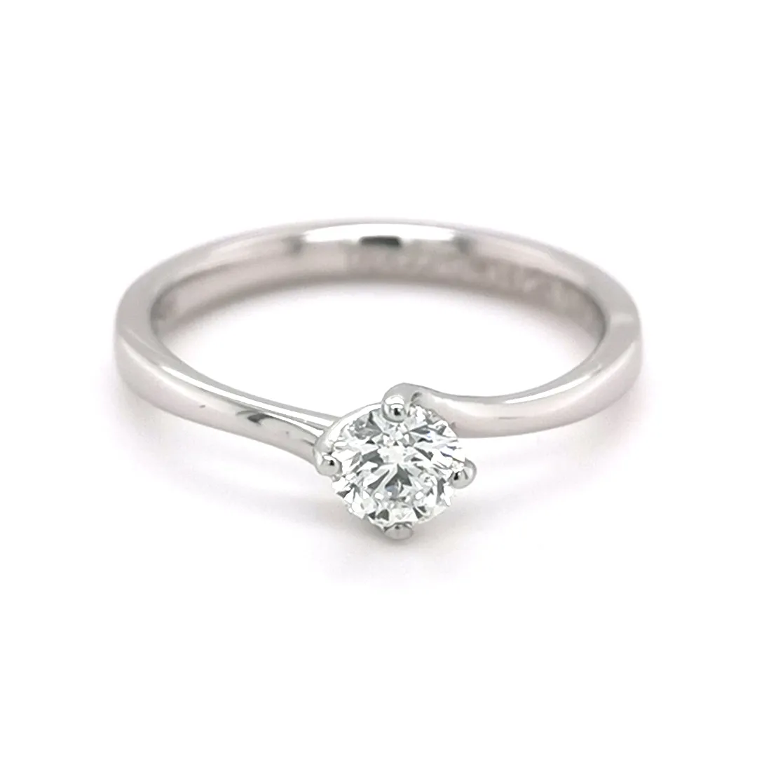 Platinum 0.40ct Solitaire Round Brilliant Cut Diamond Ring