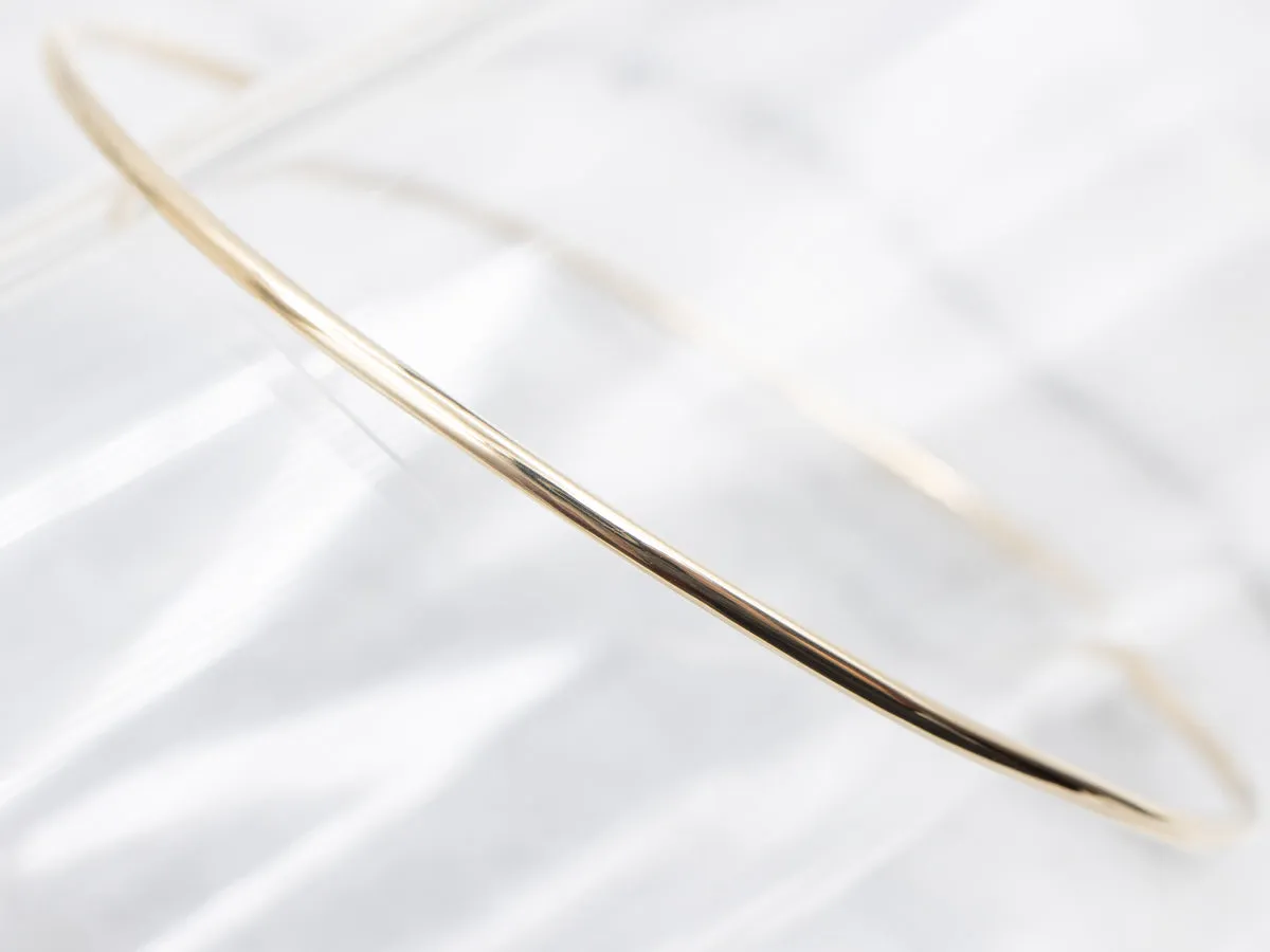 Polished Gold Wire Bangle Bracelet