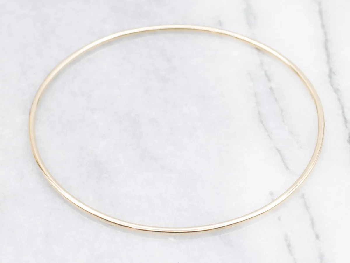 Polished Gold Wire Bangle Bracelet