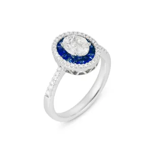 Ponte Vecchio Benvenuto 18ct White Gold Sapphire 0.60 Diamond Ring