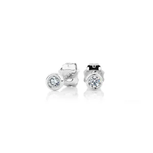 Premium Lab-Grown Diamond, 0.10 carat TW round brilliant stud earrings in 10 carat white gold