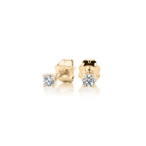 Premium Lab-Grown Diamond, 0.10 carat TW round brilliant stud earrings in 10 carat yellow gold
