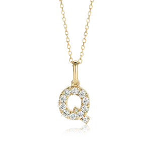 Q Letter Pendant Yellow Gold