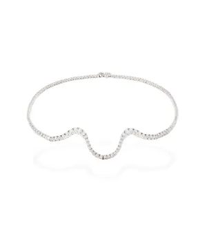 Radiant Pav?? Choker 18K Whitegold Necklace w. Diamonds