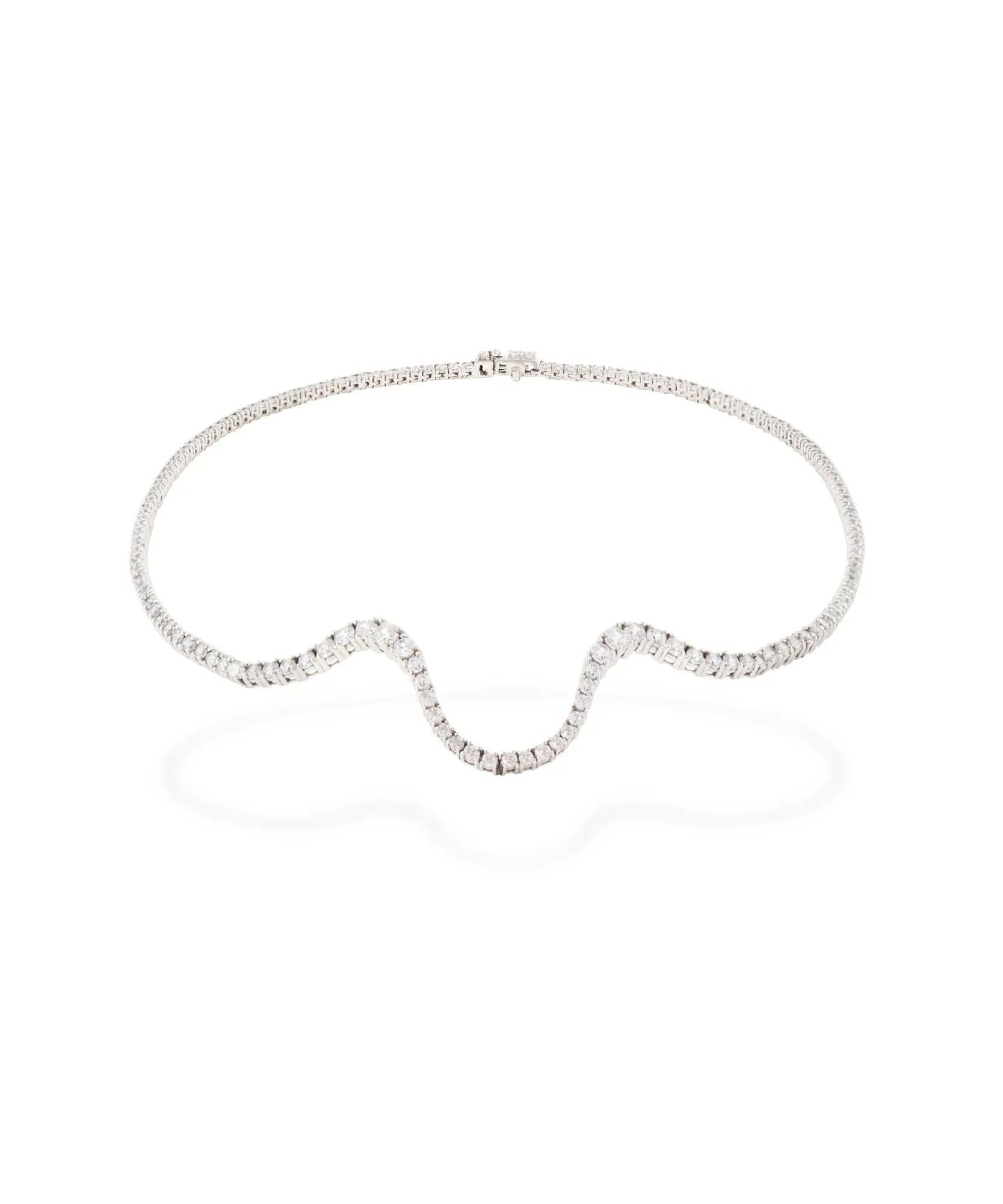 Radiant Pav?? Choker 18K Whitegold Necklace w. Diamonds
