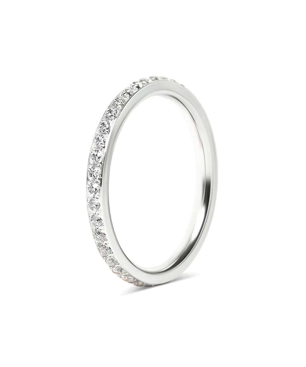 Regent Diamonette Stacking Ring-Silver