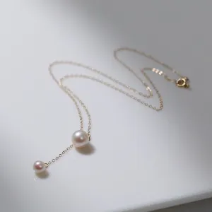 Retro Pull-Through Pearl Pendant Necklace