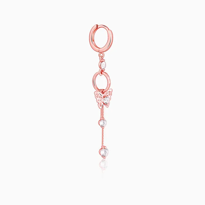 Rose Gold Charming Butterfly Earrings