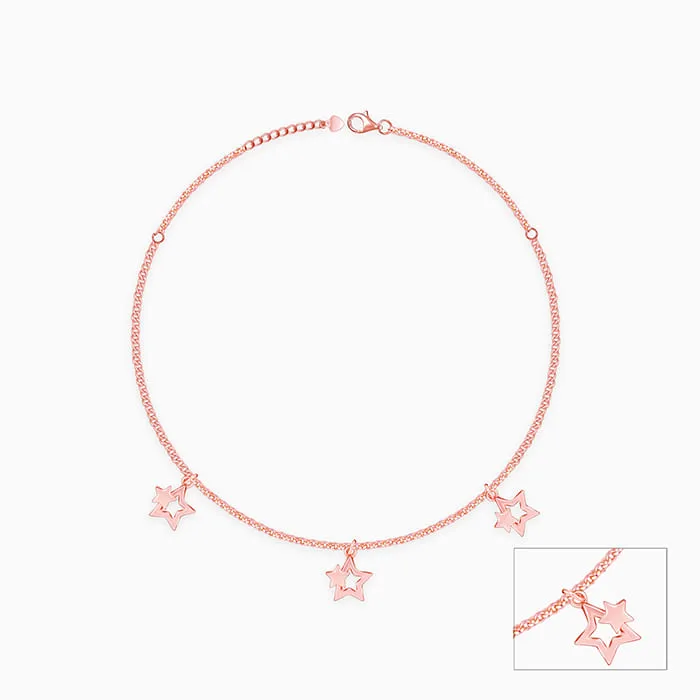Rose Gold Merging Stars Anklet