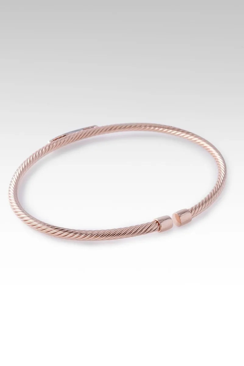 Rose Gold Peace & Hope Cuff? in Rhodium Over Sterling Silver