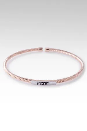 Rose Gold Peace & Hope Cuff? in Rhodium Over Sterling Silver