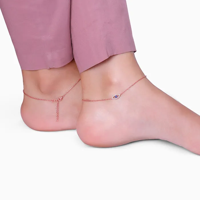 Rose Gold The Evil Eye Anklet