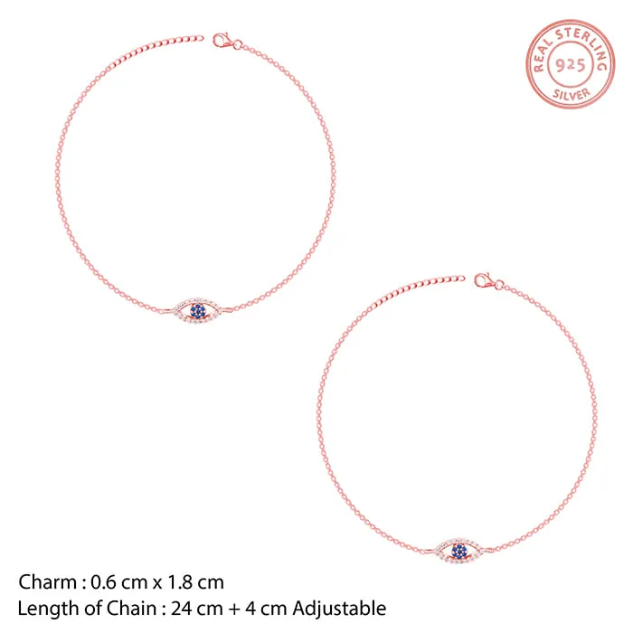 Rose Gold The Evil Eye Anklet