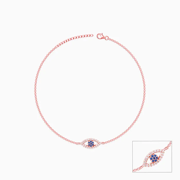 Rose Gold The Evil Eye Anklet