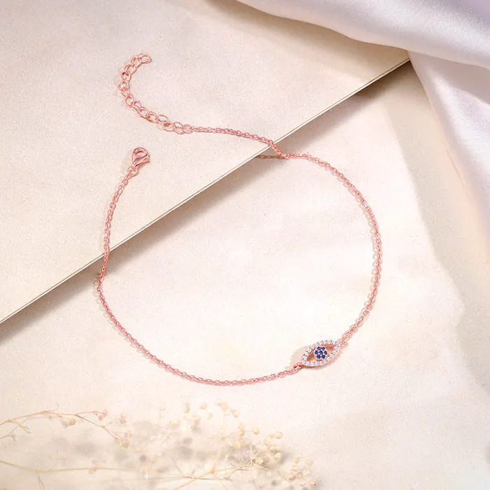 Rose Gold The Evil Eye Anklet