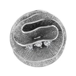 Rose Shaped Diamond Ring 18K White Gold