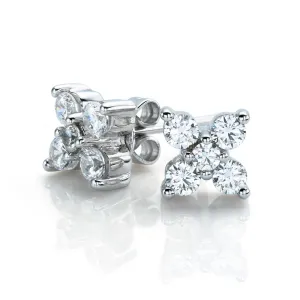Round Brilliant stud earrings with 0.54 carats* of diamond simulants in 10 carat white gold