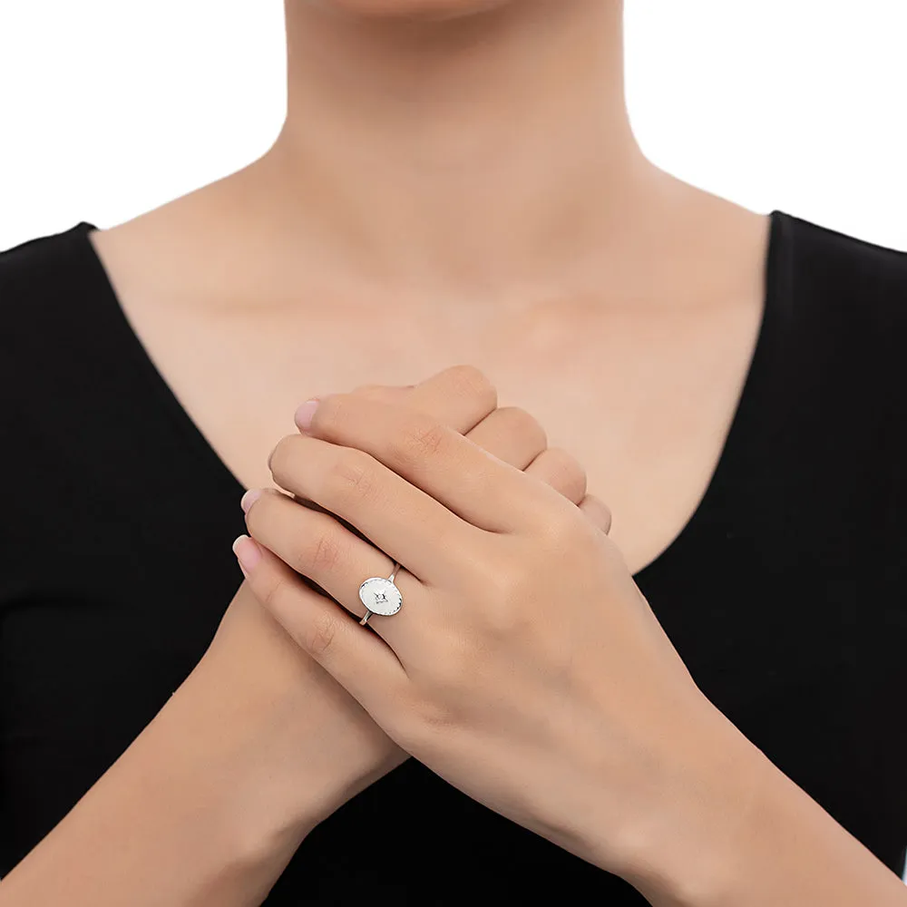 Round CZ North Star Ring