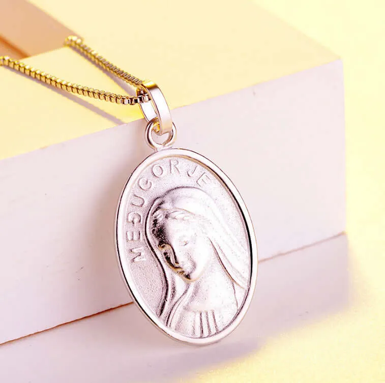 S925 Religious Relics Faith Good Luck Virgin Mary Virgencita Necklace