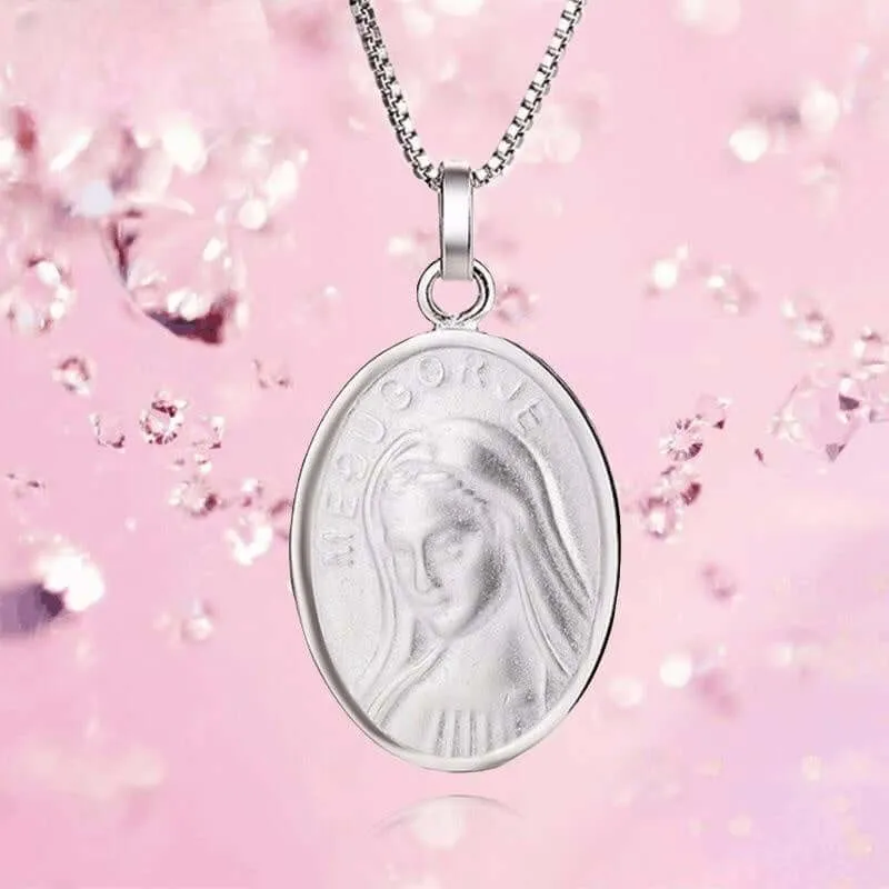 S925 Religious Relics Faith Good Luck Virgin Mary Virgencita Necklace