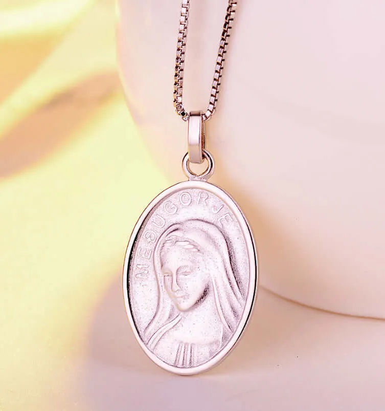 S925 Religious Relics Faith Good Luck Virgin Mary Virgencita Necklace