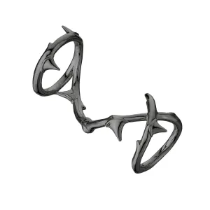 Shaun Leane Rose Thorn Sterling Silver Black Rhodium Hinged Ring