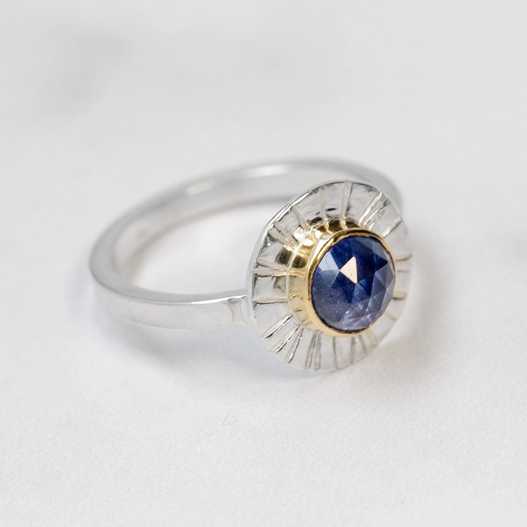 Shine On Gemstone Ring - Sapphire in 22k Gold   Sterling Silver