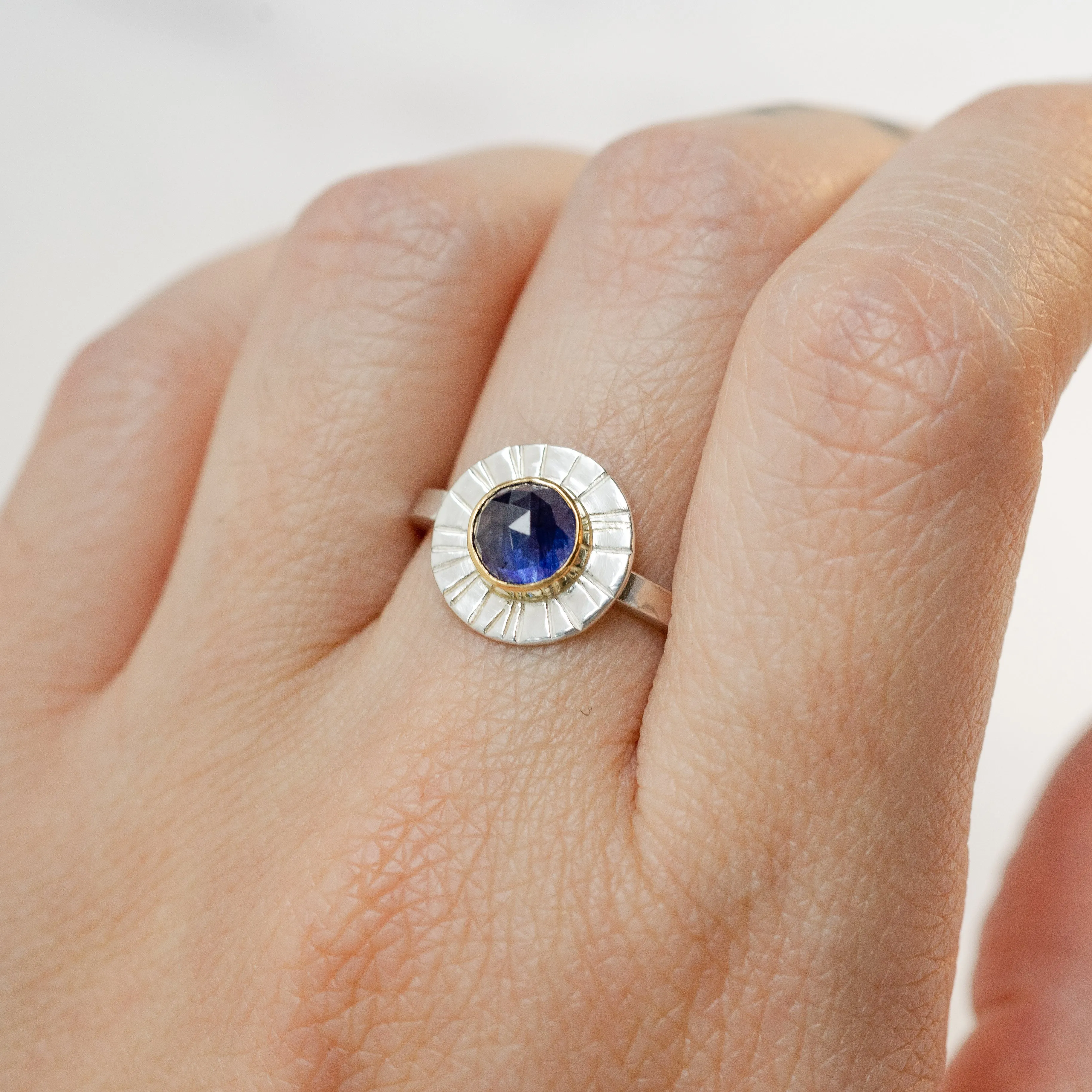 Shine On Gemstone Ring - Sapphire in 22k Gold   Sterling Silver