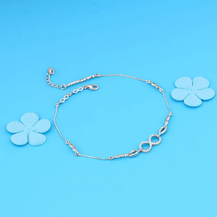 Silver Graceful Infinity Anklet