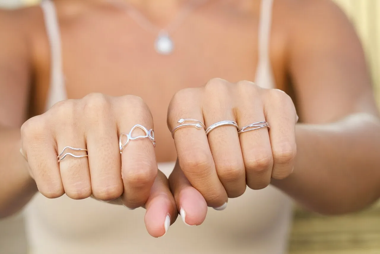 Silver Open Adjustable Leaf Ring