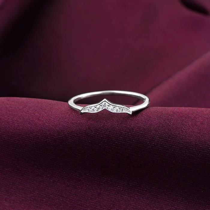 Silver Zircon Mermaid Tail Ring