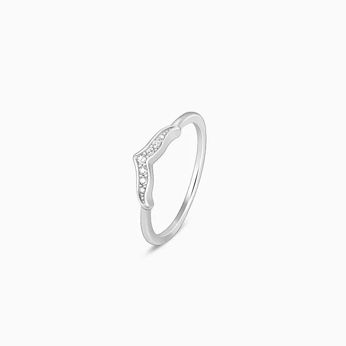 Silver Zircon Mermaid Tail Ring