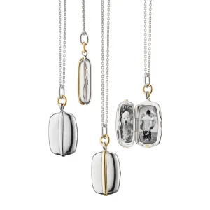 Slim "Brie" Two-Tone Locket Necklace