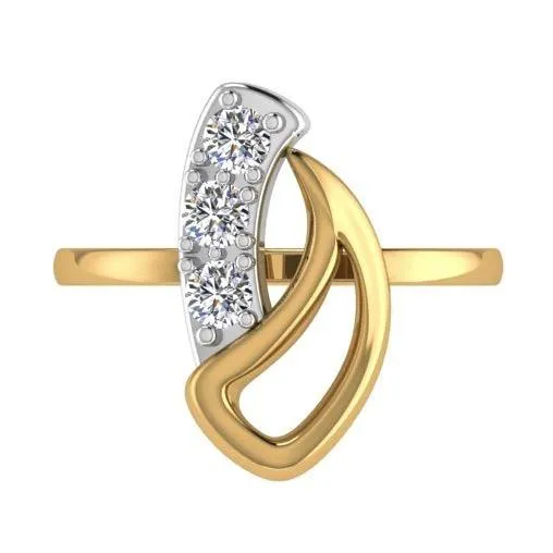 Small Fun Teenager Diamond Ring 14K Yellow  Gold
