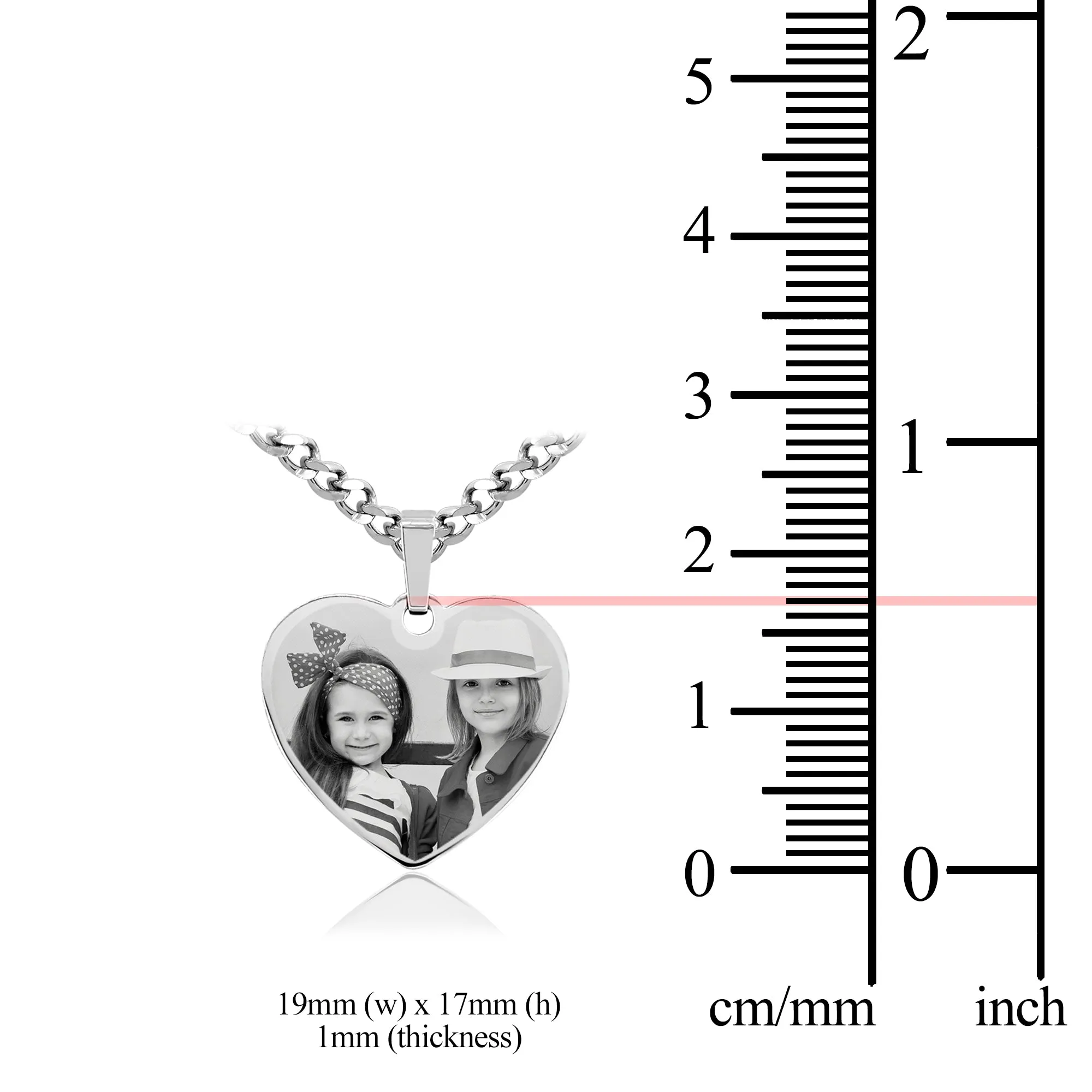 Small Heart Necklace - Photo Engraving