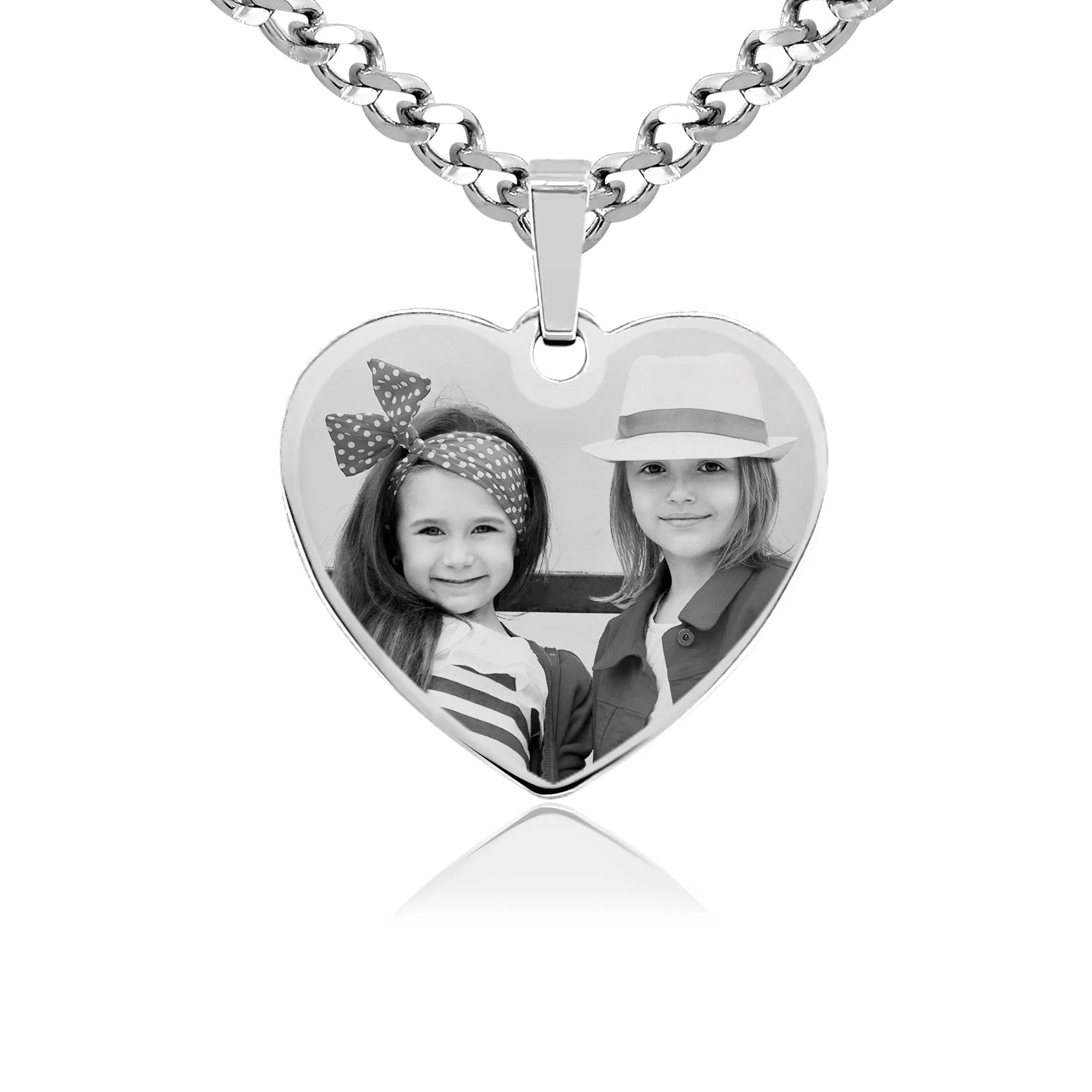 Small Heart Necklace - Photo Engraving