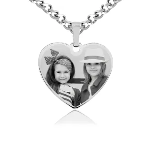 Small Heart Necklace - Photo Engraving