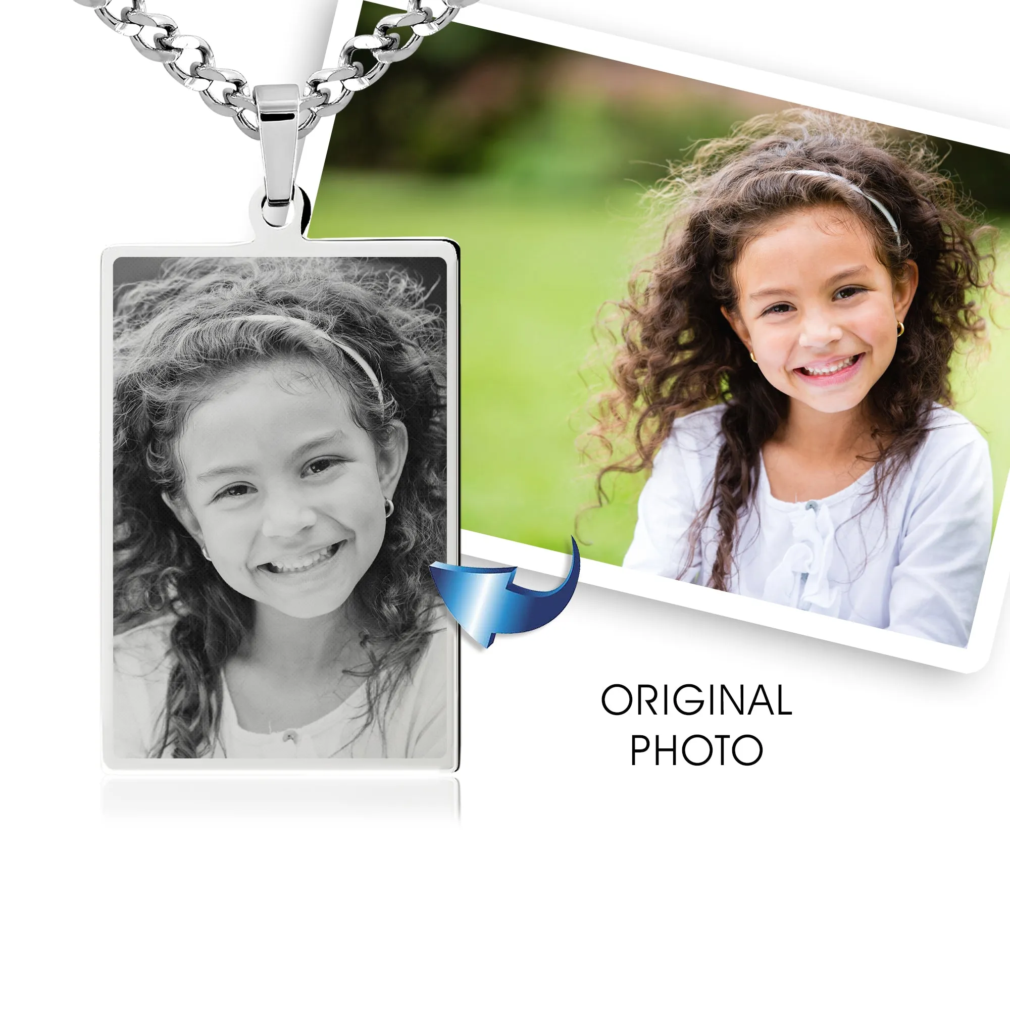 Small Rectangle Necklace- Photo Engraving