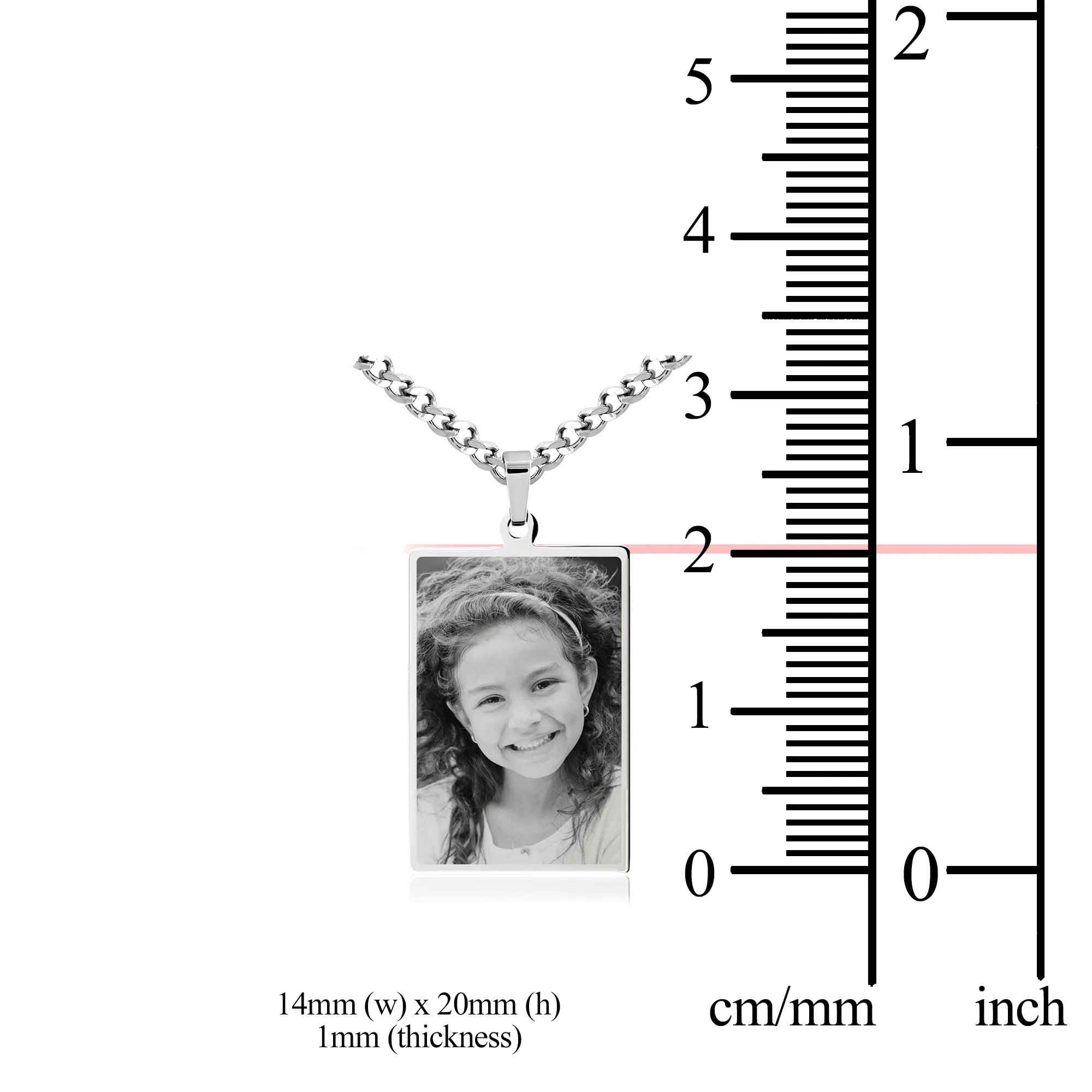 Small Rectangle Necklace- Photo Engraving
