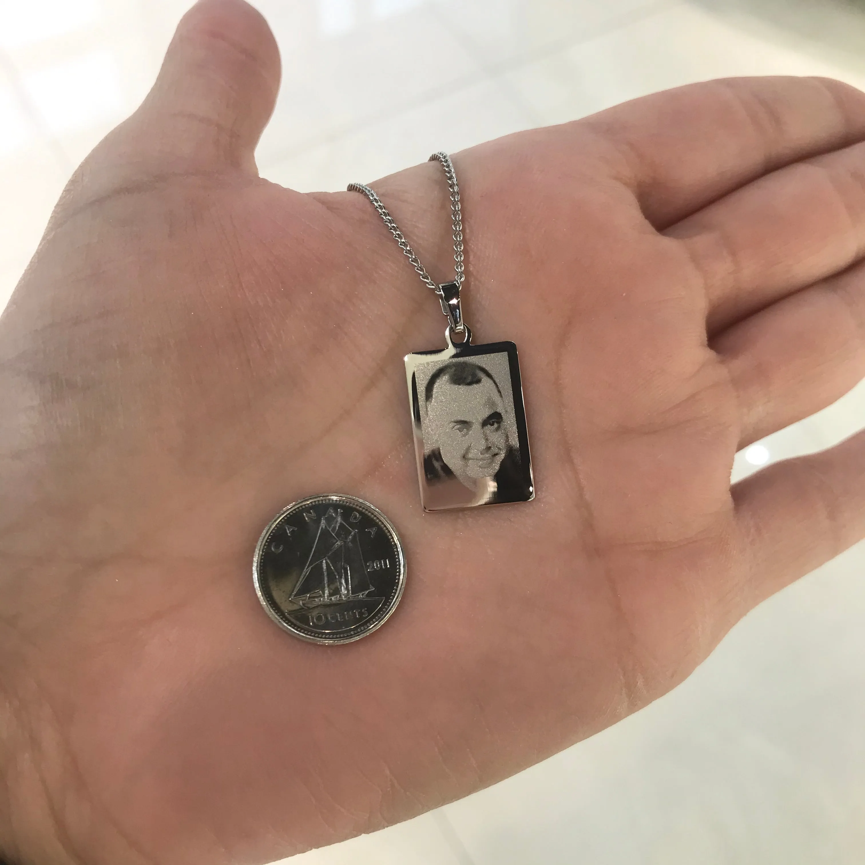 Small Rectangle Necklace- Photo Engraving
