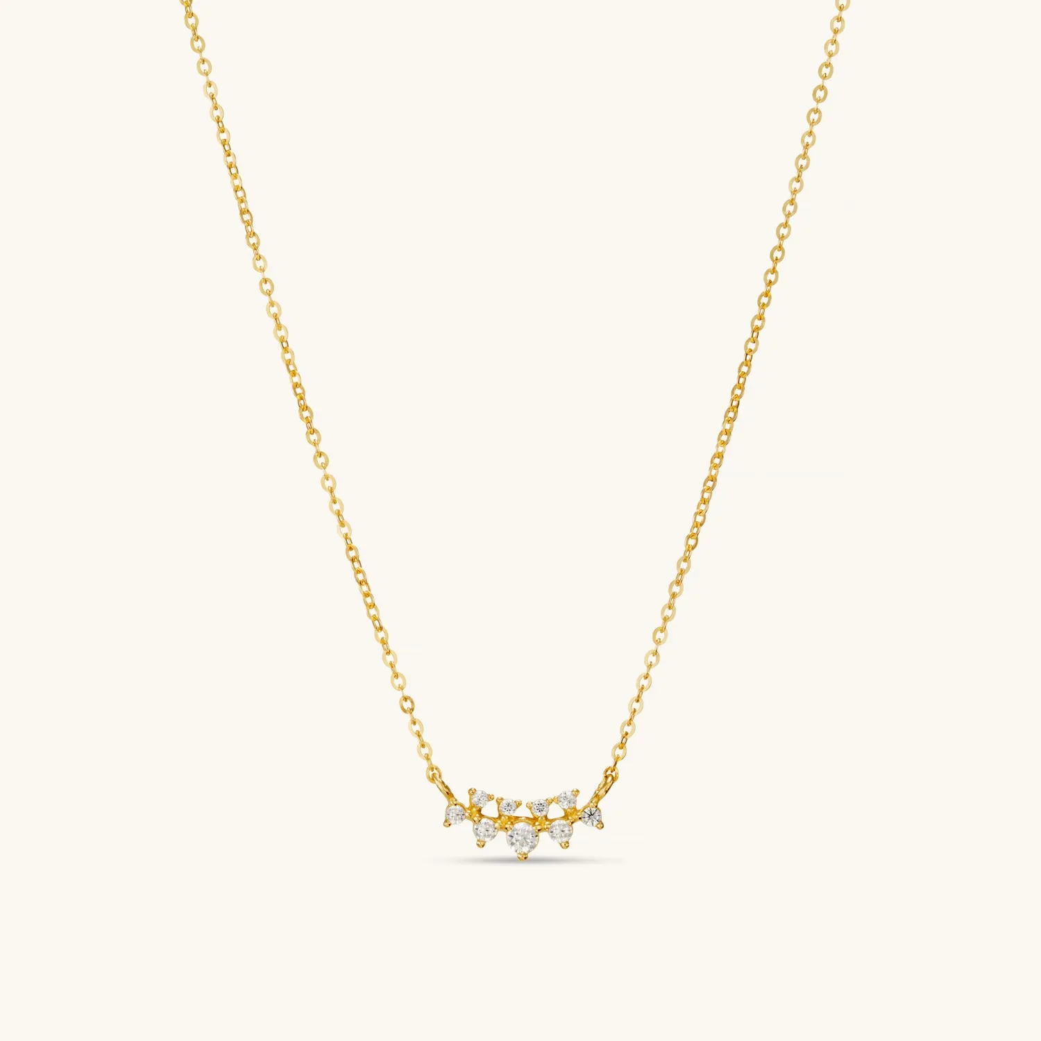 Solid Gold Marquise Necklace