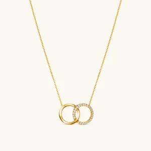 Solid Gold Pave Infinity Necklace