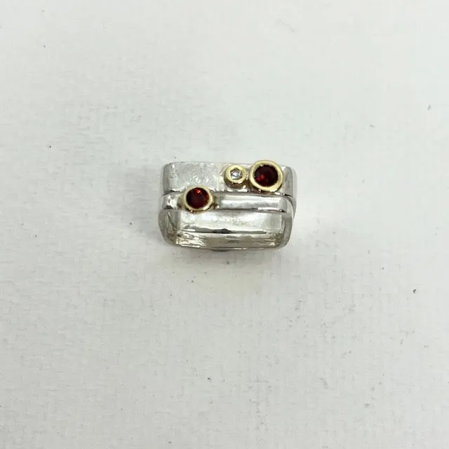 Stacking Garnet Rings