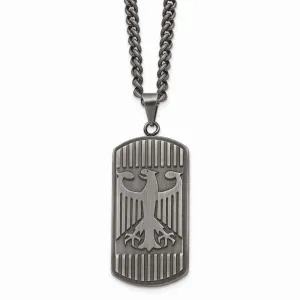 Stainless Steel Antiqued Brushed Eagle Necklace