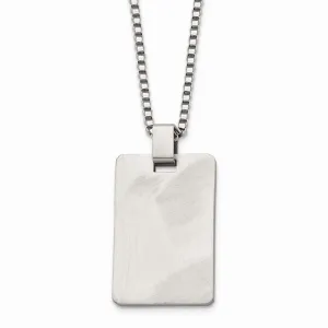Stainless Steel Brushed and Scratch Finish Rectangle Necklace