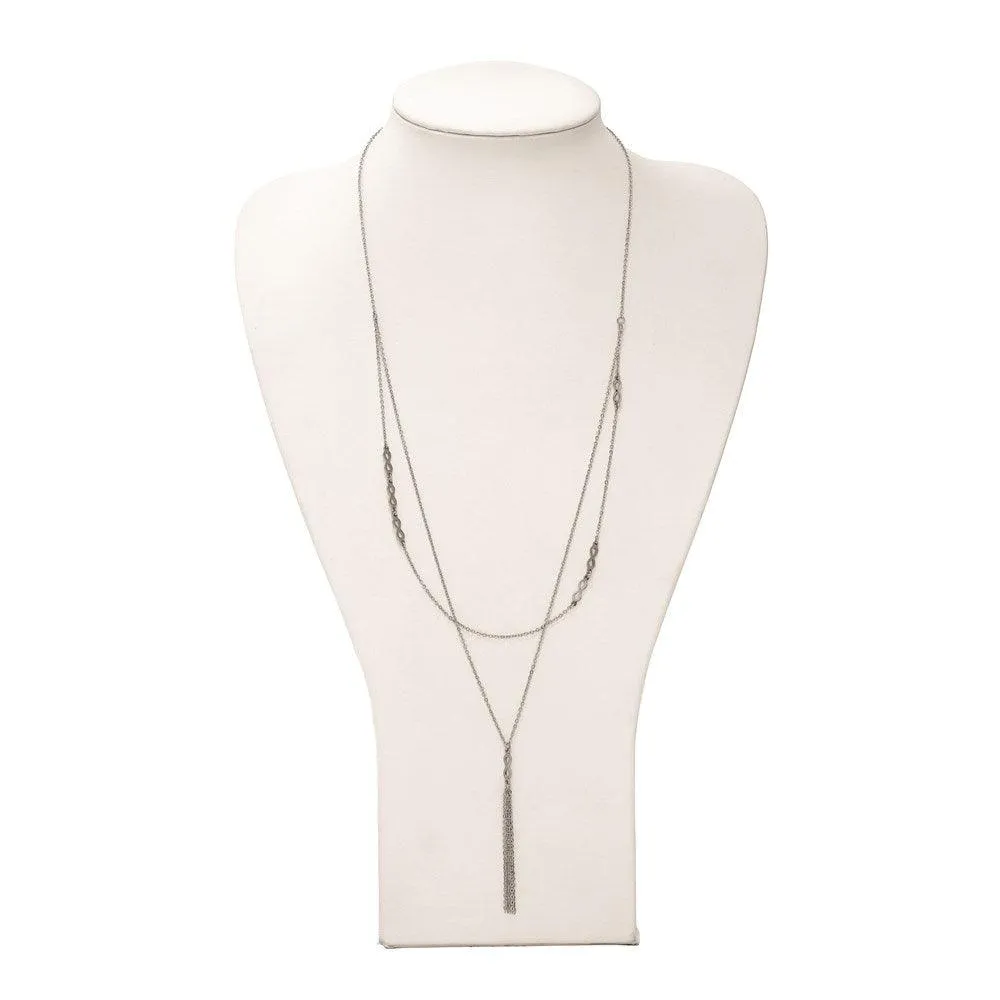 Stainless Steel Infinity Multi Strand w/2in. Ext. Necklace