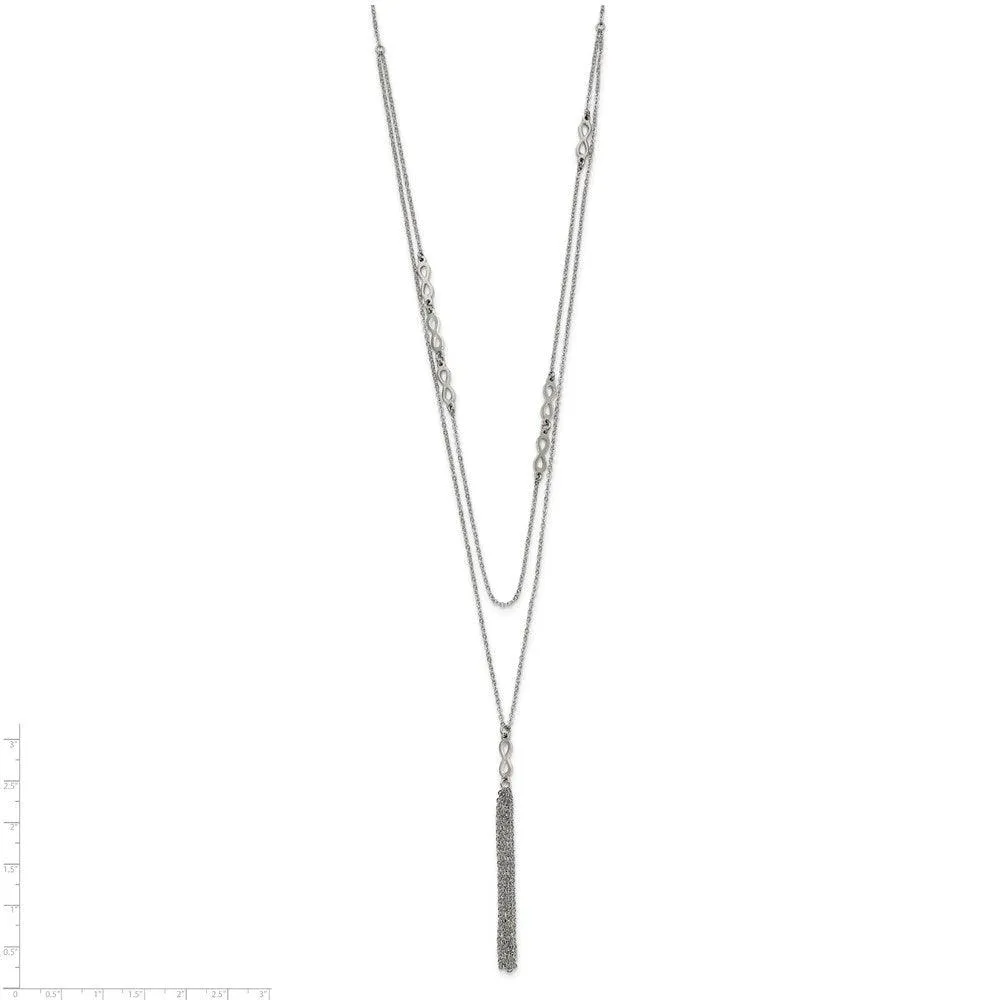 Stainless Steel Infinity Multi Strand w/2in. Ext. Necklace