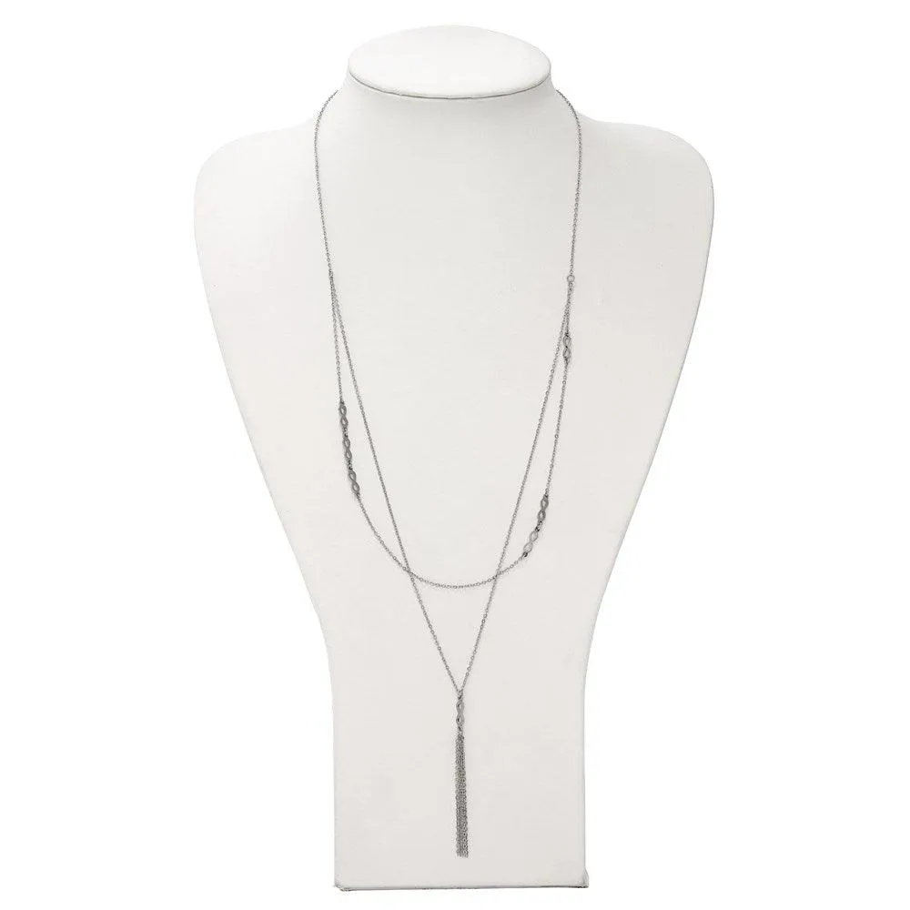 Stainless Steel Infinity Multi Strand w/2in. Ext. Necklace