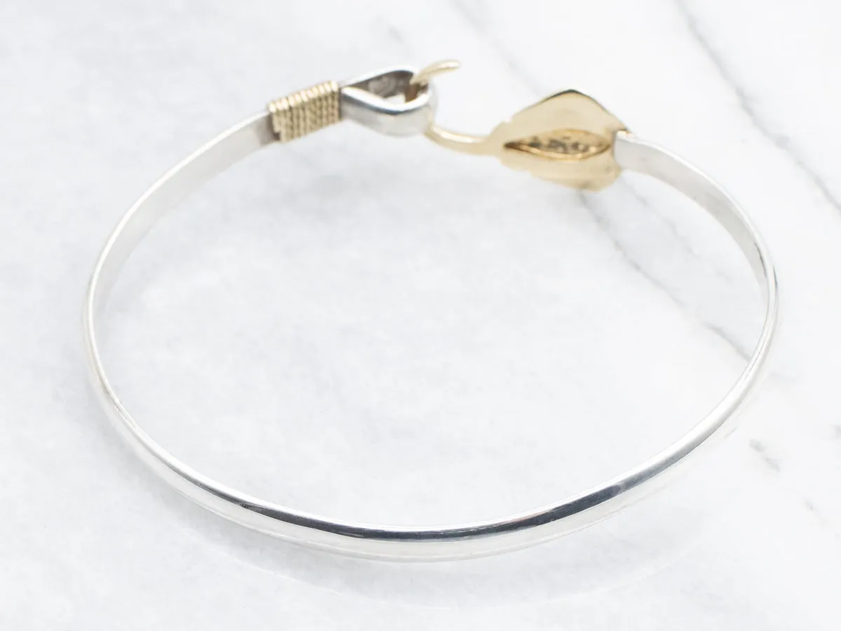 Sterling Silver and Gold Stingray Bangle Bracelet
