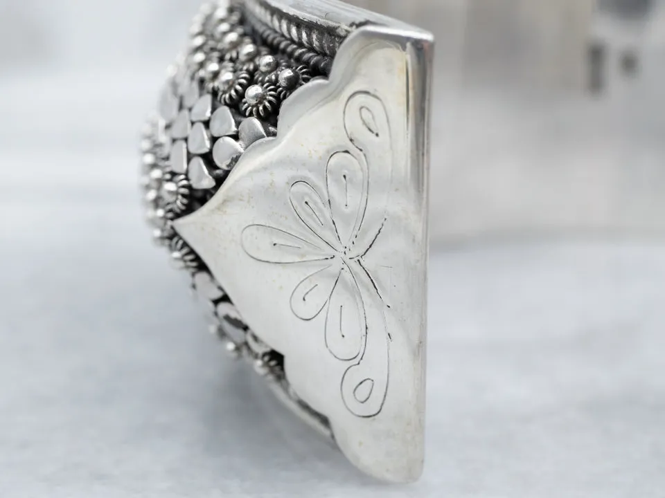 Sterling Silver Balinese Studded Cuff Bracelet